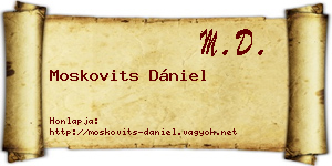 Moskovits Dániel névjegykártya
